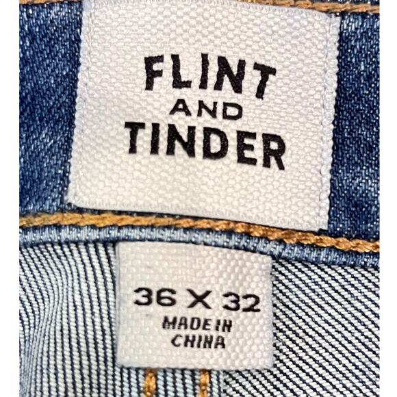 Flint and Tinder Mens 36 x 32 Blue Slim Fit Preppy Y2K Straight Leg Denim Jeans - Picture 2 of 8